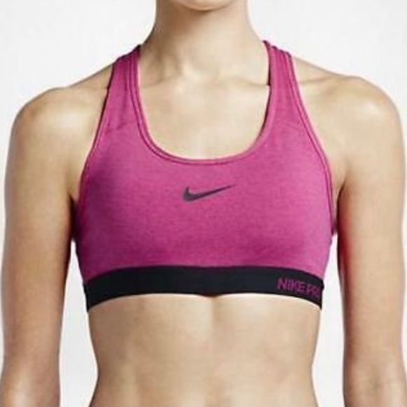 Nike Pro Dry-Fit Racerback Heather Pink Logo Sports Bra - Picture 7 of 7